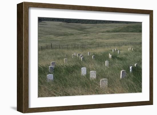 Custer Hill Markers Where 7th Calvary Bodies Were Found after Battle of Little Bighorn, Montana-null-Framed Photographic Print