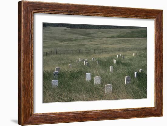 Custer Hill Markers Where 7th Calvary Bodies Were Found after Battle of Little Bighorn, Montana-null-Framed Photographic Print