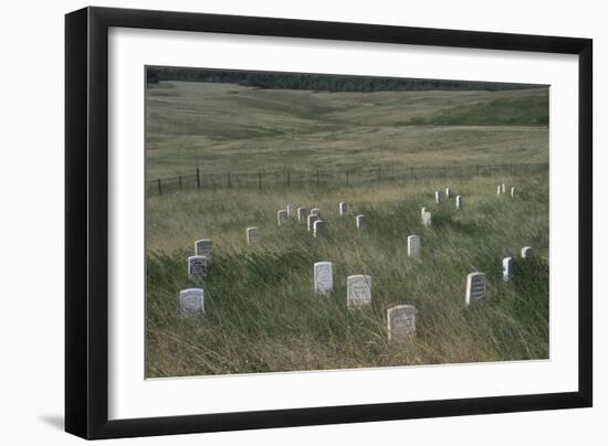 Custer Hill Markers Where 7th Calvary Bodies Were Found after Battle of Little Bighorn, Montana-null-Framed Photographic Print