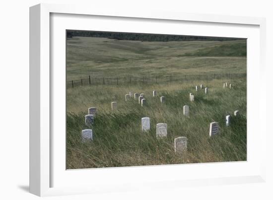 Custer Hill Markers Where 7th Calvary Bodies Were Found after Battle of Little Bighorn, Montana-null-Framed Photographic Print