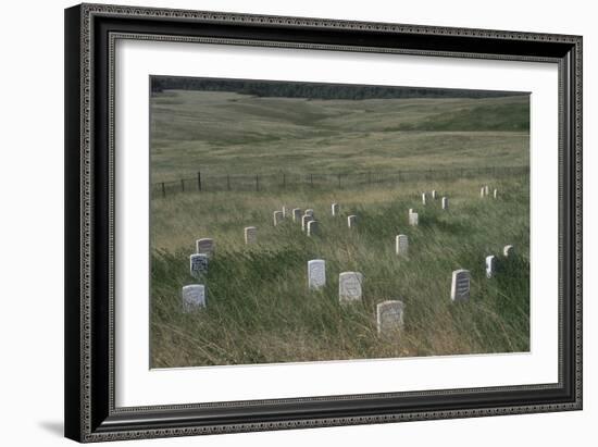 Custer Hill Markers Where 7th Calvary Bodies Were Found after Battle of Little Bighorn, Montana-null-Framed Photographic Print