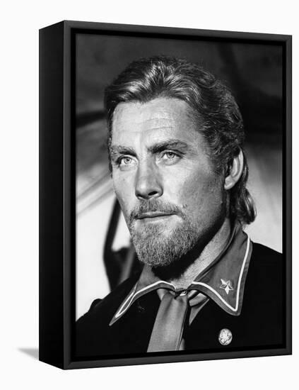 Custer l homme by l ouest by RobertSiodmak with Robert Shaw, 1967 (b/w photo)-null-Framed Stretched Canvas
