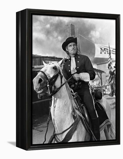 Custer l homme by l ouest by RobertSiodmak with Robert Shaw, 1967 (b/w photo)-null-Framed Stretched Canvas