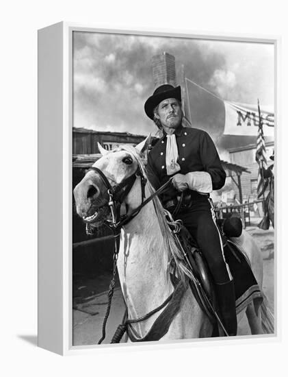 Custer l homme by l ouest by RobertSiodmak with Robert Shaw, 1967 (b/w photo)-null-Framed Stretched Canvas