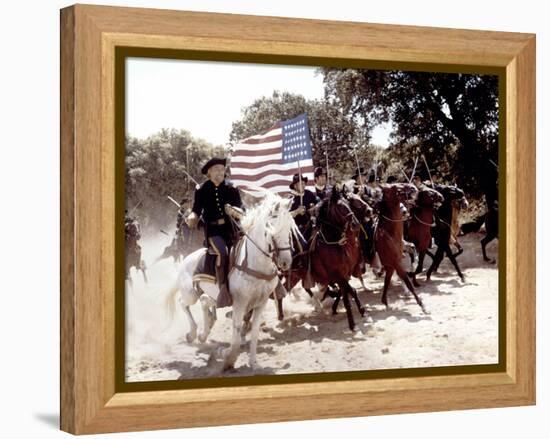 Custer l homme by l ouest by RobertSiodmak with Robert Shaw, 1967 (photo)-null-Framed Stretched Canvas