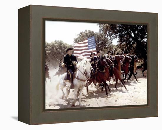 Custer l homme by l ouest by RobertSiodmak with Robert Shaw, 1967 (photo)-null-Framed Stretched Canvas