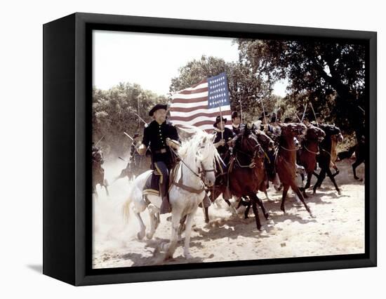 Custer l homme by l ouest by RobertSiodmak with Robert Shaw, 1967 (photo)-null-Framed Stretched Canvas