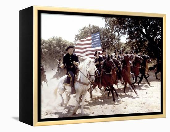 Custer l homme by l ouest by RobertSiodmak with Robert Shaw, 1967 (photo)-null-Framed Stretched Canvas