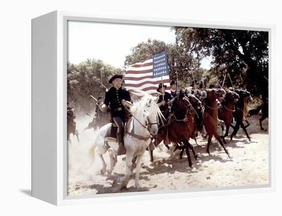 Custer l homme by l ouest by RobertSiodmak with Robert Shaw, 1967 (photo)-null-Framed Stretched Canvas