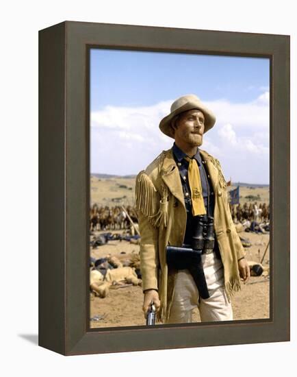 Custer l homme by l ouest by RobertSiodmak with Robert Shaw, 1967 (photo)-null-Framed Stretched Canvas