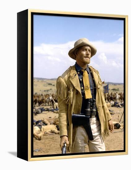 Custer l homme by l ouest by RobertSiodmak with Robert Shaw, 1967 (photo)-null-Framed Stretched Canvas