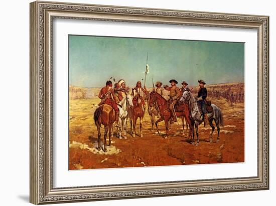 Custer's Demand-Charles Shreyvogel-Framed Art Print