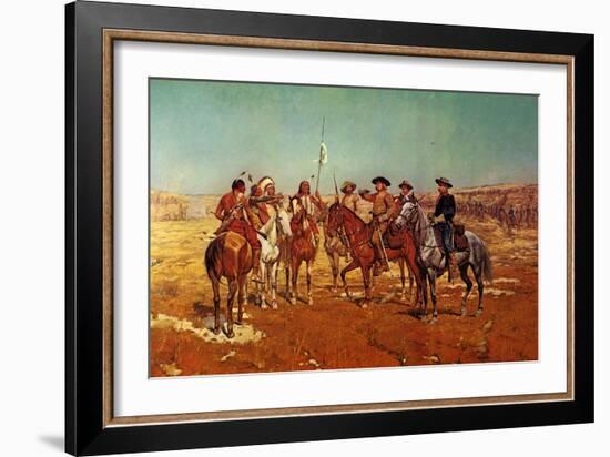 Custer's Demand-Charles Shreyvogel-Framed Art Print