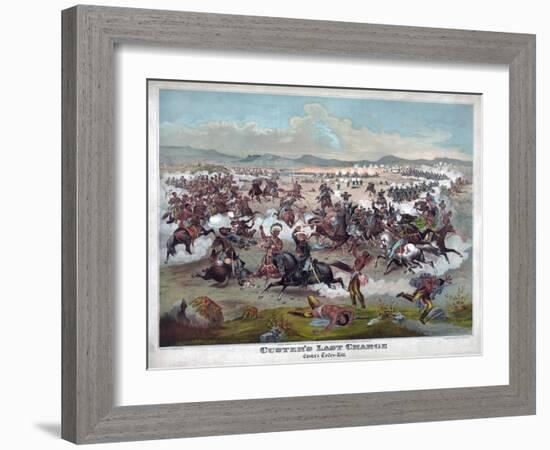 Custer's Last Charge-null-Framed Giclee Print