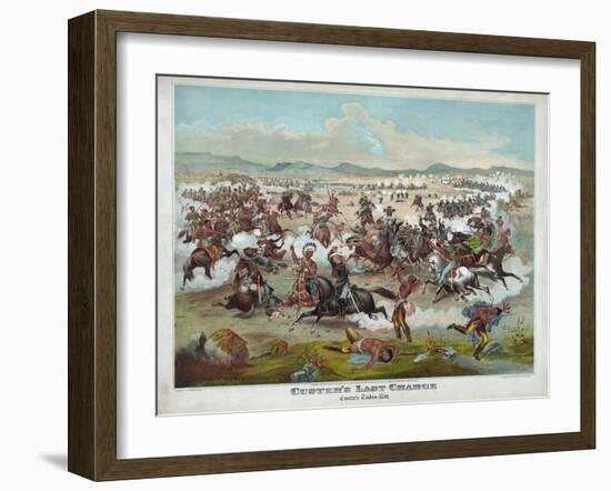 Custer's Last Charge-null-Framed Giclee Print