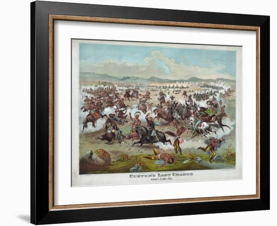 Custer's Last Charge-null-Framed Giclee Print