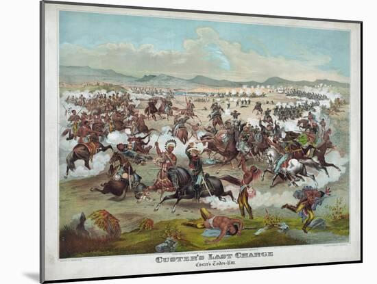 Custer's Last Charge-null-Mounted Giclee Print