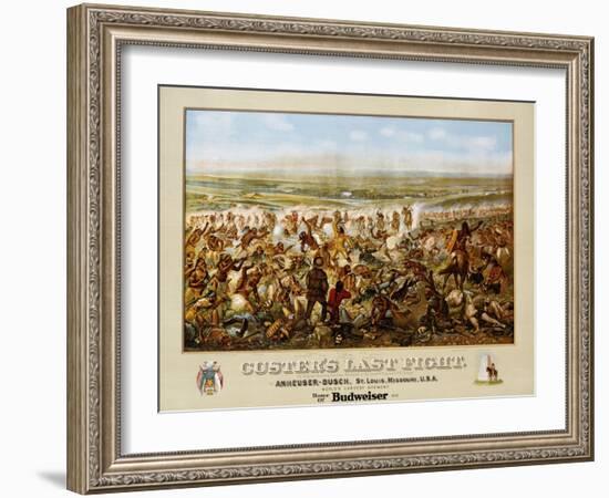 Custer's Last Fight Color Print from Painting-null-Framed Premium Photographic Print