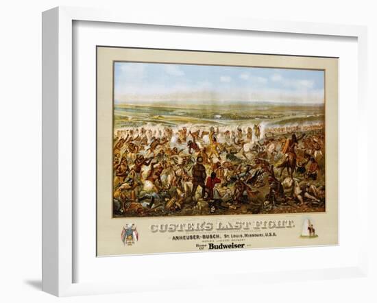 Custer's Last Fight Color Print from Painting-null-Framed Premium Photographic Print