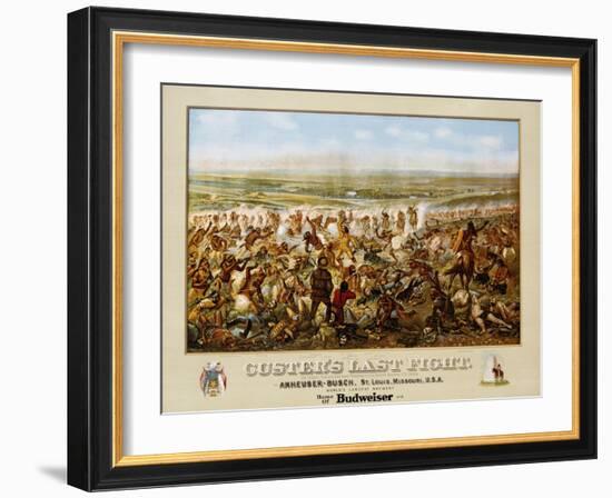 Custer's Last Fight Color Print from Painting-null-Framed Premium Photographic Print