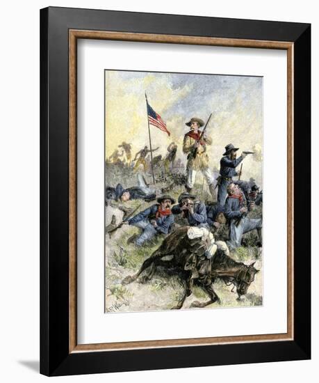 Custer's Last Stand at the Little Big Horn River, Montana, c.1876-null-Framed Giclee Print