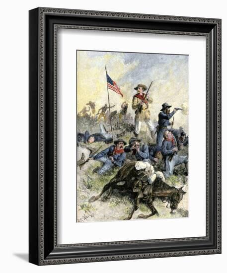 Custer's Last Stand at the Little Big Horn River, Montana, c.1876-null-Framed Giclee Print