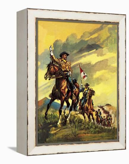 Custer's Last Stand-English School-Framed Premier Image Canvas