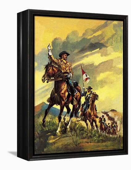 Custer's Last Stand-English School-Framed Premier Image Canvas