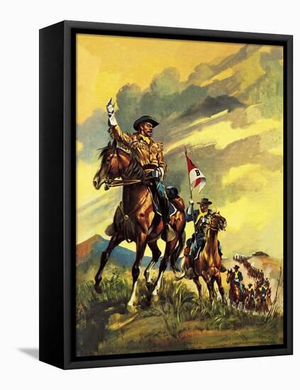 Custer's Last Stand-English School-Framed Premier Image Canvas