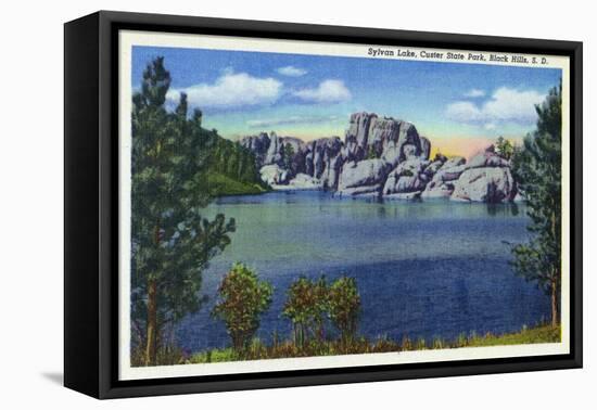 Custer State Park, South Dakota, View of Sylvan Lake in the Black Hills-Lantern Press-Framed Stretched Canvas