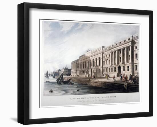 Custom House, City of London, 1817-Joseph Constantine Stadler-Framed Giclee Print