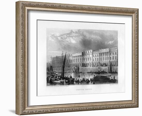 Custom House, London, 19th Century-J Woods-Framed Giclee Print