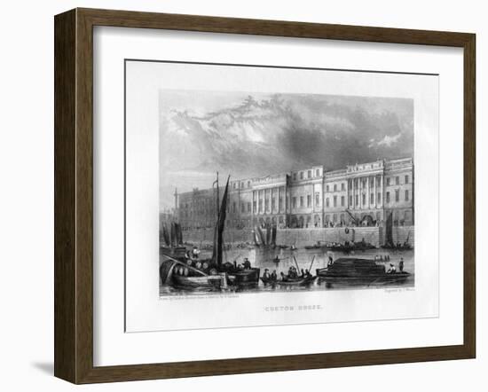 Custom House, London, 19th Century-J Woods-Framed Giclee Print