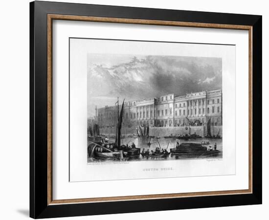 Custom House, London, 19th Century-J Woods-Framed Giclee Print