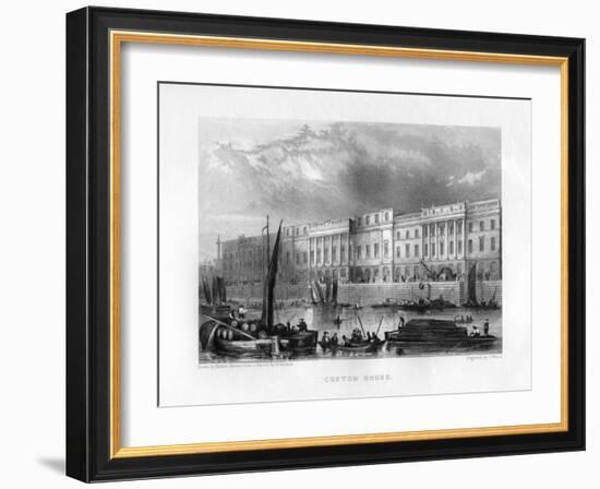 Custom House, London, 19th Century-J Woods-Framed Giclee Print