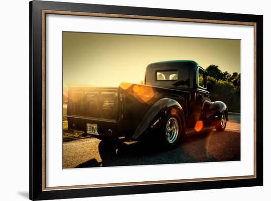 Custom Pickup at Sunset--Framed Photo