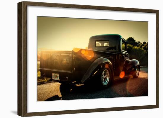Custom Pickup at Sunset-null-Framed Photo
