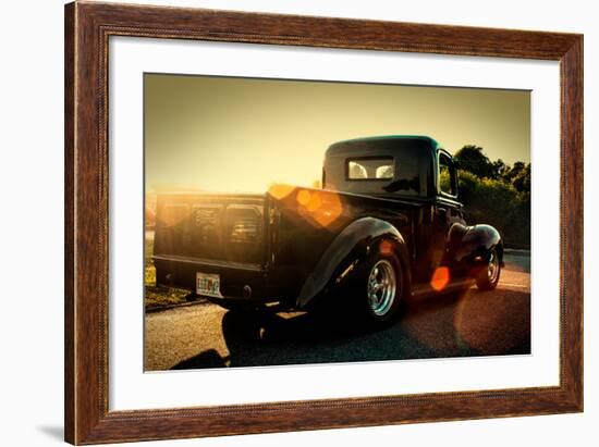 Custom Pickup at Sunset-null-Framed Photo