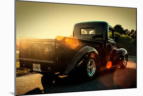 Custom Pickup at Sunset-null-Mounted Photo