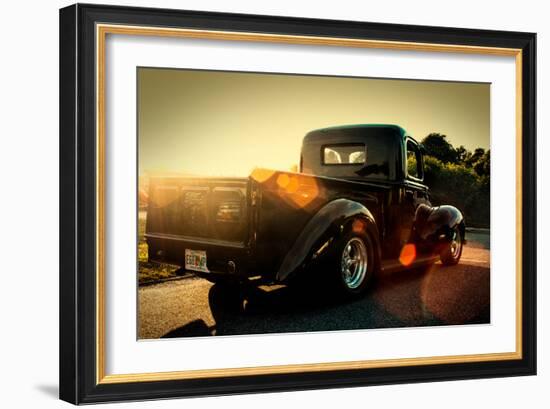 Custom Pickup at Sunset-null-Framed Photo
