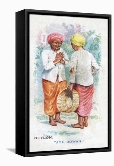 Customary Greeting in Ceylon, 1907-English School-Framed Premier Image Canvas