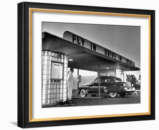 Customers Arriving by Car at Fly in Drive in Theatre-Martha Holmes-Framed Photographic Print