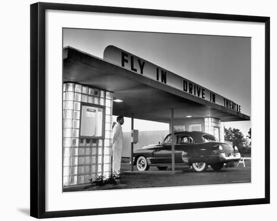 Customers Arriving by Car at Fly in Drive in Theatre-Martha Holmes-Framed Photographic Print