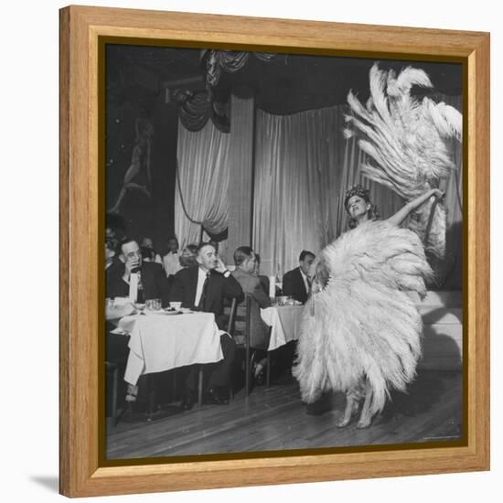Customers at Sally Rand's Nightclub Watching a Dancer Performing the Midnight Fan Dance-Charles E^ Steinheimer-Framed Premier Image Canvas