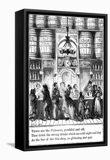 Customers from the Gin-Shop by Cruikshank-George Cruikshank-Framed Premier Image Canvas