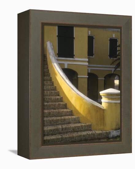 Customs House Exterior Stairway, Christiansted, St. Croix, US Virgin Islands-Alison Jones-Framed Premier Image Canvas