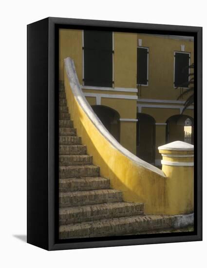 Customs House Exterior Stairway, Christiansted, St. Croix, US Virgin Islands-Alison Jones-Framed Premier Image Canvas