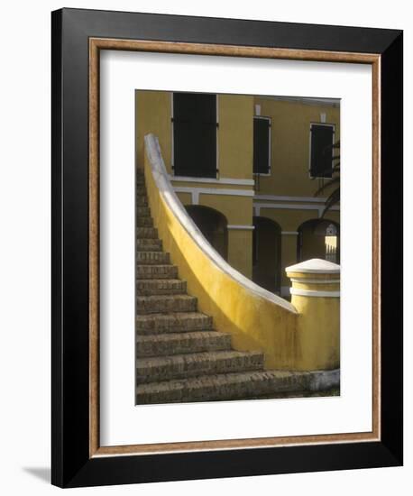 Customs House Exterior Stairway, Christiansted, St. Croix, US Virgin Islands-Alison Jones-Framed Photographic Print