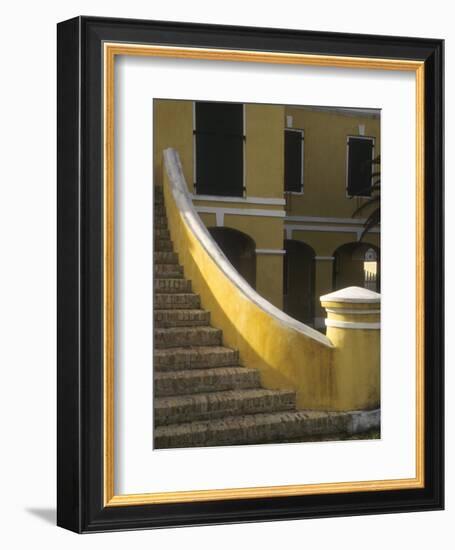 Customs House Exterior Stairway, Christiansted, St. Croix, US Virgin Islands-Alison Jones-Framed Photographic Print