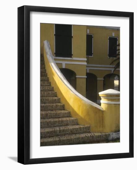 Customs House Exterior Stairway, Christiansted, St. Croix, US Virgin Islands-Alison Jones-Framed Photographic Print